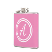 Minimale rosa Monogrammierung Flachmann (Links)