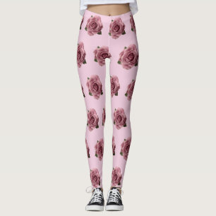 Minimale rosa Rosen-Designvorlage Leggings