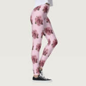 Minimale rosa Rosen-Designvorlage Leggings (Rechts)