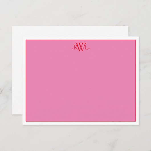 Minimale Rosa, Rot und Präzisionskarte (weiß) Postkarte (Vorne/Hinten)