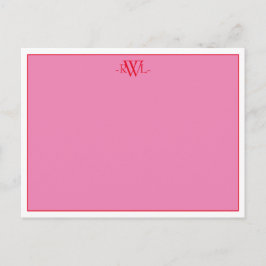 Minimale Rosa, Rot und Präzisionskarte (weiß) Postkarte