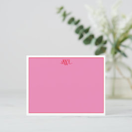 Minimale Rosa, Rot und Präzisionskarte (weiß) Postkarte