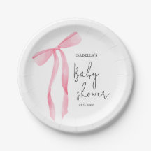 Minimale rosa Schleife Baby Mädchen Shower