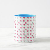 Minimale rosa Tulpen-Blumenmuster Tasse (Zentrum)