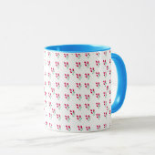 Minimale rosa Tulpen-Blumenmuster Tasse (VorderseiteRechts)