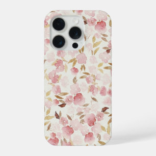 Minimale rosafarbene Floral-Handyhülle Sanfte Wa iPhone 15 Pro Hülle