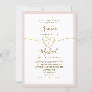 Minimale rosafarbene Hochzeitseinladung Einladung