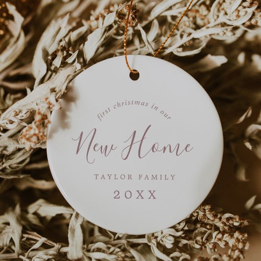 Minimale Rose 1. Weihnachten in unserem neuen Zuha Keramik Ornament