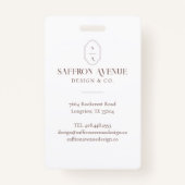 Minimale Rose Beige-ID-Logo für Monogramm und Foto Ausweis (Rückseite)