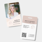 Minimale Rose Foto Notar Signierung Agent Abzeiche Ausweis (Vorder- & Rückseite)