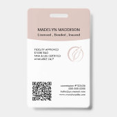 Minimale Rose Foto Notar Signierung Agent Abzeiche Ausweis (Rückseite)