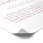 Minimale Rose Gedächtniszeichnung Poster (Ecke)