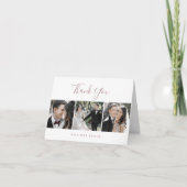 Minimale Rose Gold 3 Fotovorlage Danke Karte (Vorderseite)