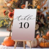 Minimale Rose Gold Gradient Hochzeit Tischnummer