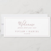Minimale Rose Gold Hanging Seating Chart Header (Vorderseite)