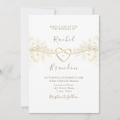 Minimale Rose Gold Hochzeit Einladung (Vorderseite)