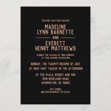 Minimale Rose Gold Moderne Einladung zur Hochzeit