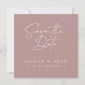 Minimale Rose Gold Script Typografy Foto Hochzeit Save The Date (Vorderseite)