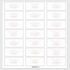 Minimale Rose Gold Typografy Guest Address Labels