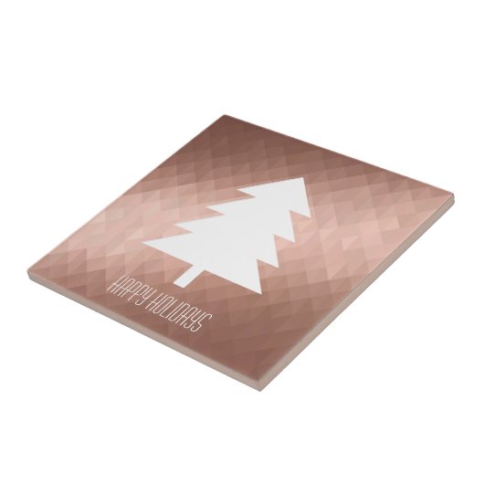 Minimale Rose Gold Weihnachtsbaum modern Fliese (Seite)