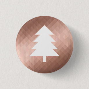 Minimale Rose Gold Weihnachtsbaum modern geometris Button