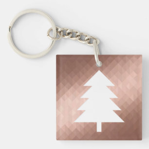 Minimale Rose Gold Weihnachtsbaum modern Schlüsselanhänger