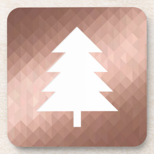 Minimale Rose Gold Weihnachtsbaum trendy Getränkeuntersetzer