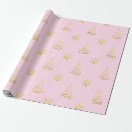 Minimale Rose Goldfolie Weihnachtsmuster Geschenkpapier