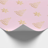 Minimale Rose Goldfolie Weihnachtsmuster Geschenkpapier (Ecke)