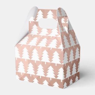 Minimale roségoldene geometrische Weihnachtsbäume  Geschenkschachtel