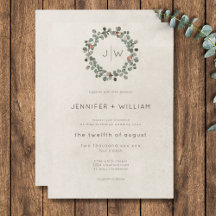 Minimale Rost grüne Eukalyptus-Wreath-Hochzeit