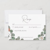 Minimale Rost grüne Eukalyptus-Wreath-Hochzeit RSVP Karte (Vorderseite)