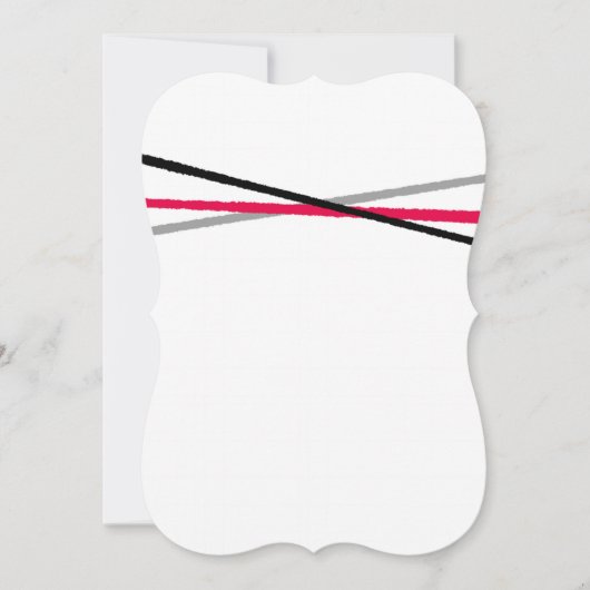 Minimale Rot-Schwarz-Grau Einladung (Vorderseite)