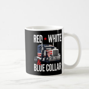Minimale Rot-Weiß-Blau-Trucker-Kragen Kaffeetasse
