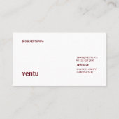 Minimale rot-weiße Visitenkarte (Rückseite)