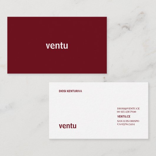 Minimale rot-weiße Visitenkarte (Vorne/Hinten)