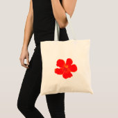 Minimale Rote Blume Leinwand Tote Tasche (Vorderseite (Produkt))