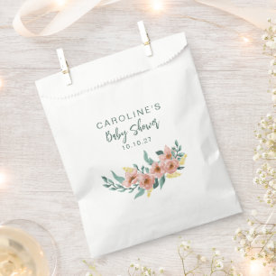 Minimale Röte Florale Grünpflanzen Moderne Babypar Geschenktütchen