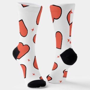Minimale rote Herzstruktur Socken