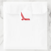Minimale rote Hockeyschläger & Puck Runder Aufkleber (Tasche)