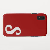 Minimale Rote Monogramm | Personalisieren Case-Mate iPhone Hülle (Rückseite (Horizontal))