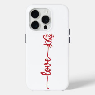 Minimale rote Rosen-Linienkunst Case-Mate iPhone Hülle