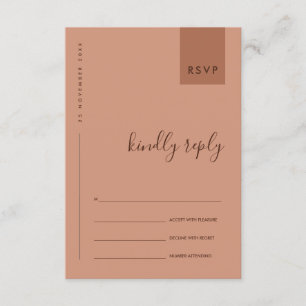 MINIMALE RUST ORANGE TYPOGRAFIE HOCHZEIT RSVP BEGLEITKARTE