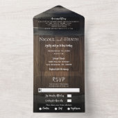 Minimale Rustikale Barrel Barrel-Hochzeit All In One Einladung (Innen Boden)