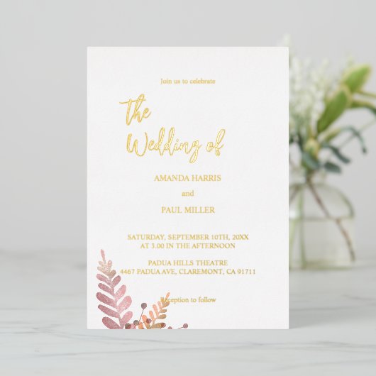 Minimale Rustikale Blumenzunge Einladung (Stehend vorne)