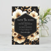 Minimale Rustikale Hochzeit mit Gold und Black Save The Date (Stehend Vorderseite)