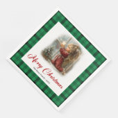 Minimale rustikale Illustration Winterlandschaft S Serviette (Ecke)