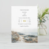 Minimale Rustikale Küstenstrasse Rocky Shore Hochz Einladung (Stehend Vorderseite)