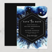 Minimale rustikale Mondlichtehe Save The Date (Vorne/Hinten)