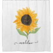 Minimale rustikale Sonnenblume personalisierter Na Duschvorhang (Vorderseite)